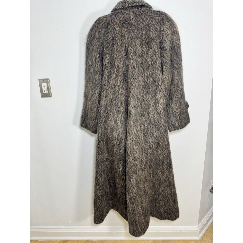 VTG Emily Wetherby Brown Mohair Long Coat Fuzzy Retro Women Large EUC USA - Picture 3 of 8